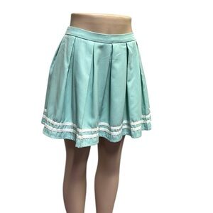 Hot Topic Mint White Pleated Mini Cheer Skirt Preppy Goth Anime Size Small